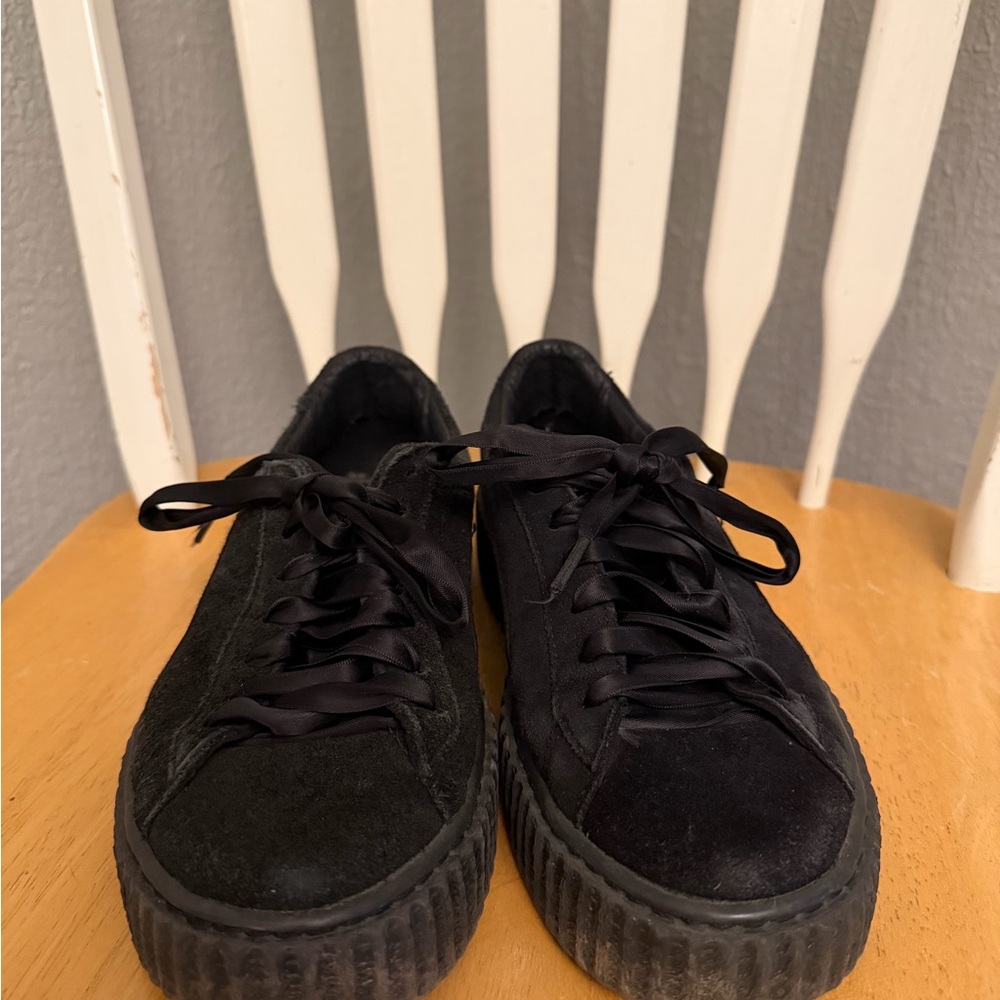 Puma Black Suede Lace-Up Shoes